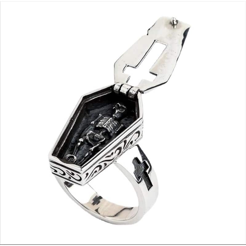Anillo de Halloween: Ataúd con Esqueleto - Imagen 3